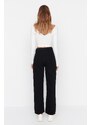 Trendyol Black Pocket Detailed High Waist Wide Leg Jeans