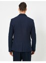 Koton Men's Navy Blue Pocket Detailed Buttoned Blazer Jacket