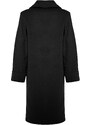 Trendyol Black Oversized Wide Collar Detailní razítkovaný kabát