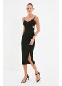 Trendyol Black Cut Out Detailed Stylish Evening Dress