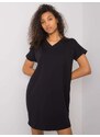 Fashionhunters RUE PARIS Černé bavlněné šaty pro ženy