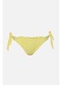 Trendyol Yellow Gingham Textured Ruffle Regular Bikini Bottom