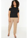 Trendyol Curve Black Knitted Cut-Out Detailed Knitted Blouse