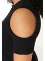 Trendyol Curve Black Knitted Cut-Out Detailed Knitted Blouse