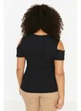 Trendyol Curve Black Knitted Cut-Out Detailed Knitted Blouse