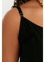 Trendyol Curve Black Woven Strapless Blouse