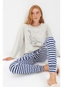 Trendyol Multi Color 100% Cotton Printed T-shirt-Jogger Knitted Pajamas Set