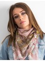 Fashionhunters Vzorovaný šátek v pudrově růžové barvě
