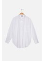 Trendyol White Boyfriend/Wide Fit Woven Shirt