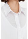 Trendyol White Boyfriend/Wide Fit Woven Shirt