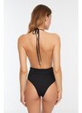 Trendyol Black Knitted Body With Low-Cut Back, Snap Snap Button