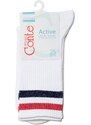 Conte Woman's Socks 157 White-Red