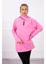 Kesi Tunika se zipem na kapuci Oversize světle růžová