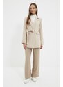 Trendyol Beige Belted Pocket Detailed Blazer Woven Jacket