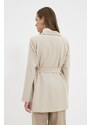 Trendyol Beige Belted Pocket Detailed Blazer Woven Jacket