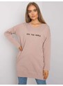 Fashionhunters RUE PARIS Tmavě béžová bavlněná tunika pro ženy