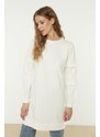 Trendyol Ecru Crew Neck Sleeves Frilly Knitted Tunic