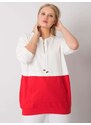 Fashionhunters Dámská tunika plus-size ekru-červená