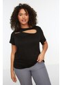 Trendyol Curve Black Cut-Out Detailed Knitted Blouse
