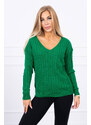 Kesi Pletený svetr s výstřihem do V světle zelené barvy