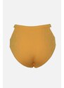 Trendyol Apricot Textured High Waist Bikini Bottoms With Cut Out Detailed