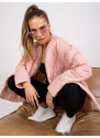 Fashionhunters Dámská bunda s kulatým výstřihem Rue Paris Callie - pudrová růžová