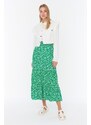 Trendyol Green Floral Pattern Knitted Skirt