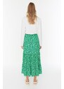 Trendyol Green Floral Pattern Knitted Skirt