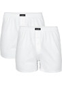 Pánské klasické boxerky s knoflíčky ATLANTIC 2PACK - bílé