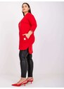 Fashionhunters Větší červená žerzejová tunika s nápisem Blanche