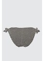 Trendyol Black Gingham Bikini Spodní díl s texturovanou kravatou Regular Leg