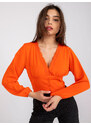 Fashionhunters Oranžová halenka s volnými rukávy od Agathe