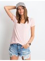 Fashionhunters Růžové vřesové čtvercové tričko