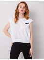 Fashionhunters Dámské bílé tričko s nápisem