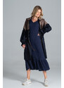 Figl Woman's Coat M817 Navy Blue/Brown