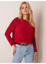 Fashionhunters Tmavě červený svetr od Olivvia RUE PARIS