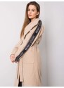 Fashionhunters Dámský béžový kabát s páskem