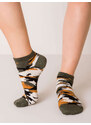 Fashionhunters Khaki ponožky s vojenskými vzory
