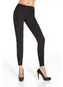 Bas Bleu Women's leggings JESSICA with leather stripes and buttons