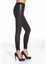 Bas Bleu Women's leggings JESSICA with leather stripes and buttons