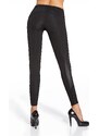 Bas Bleu Women's leggings JESSICA with leather stripes and buttons