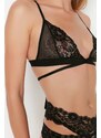 Trendyol Black Lace Capless Lacing Detailed Knitted Lingerie Set