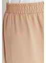 Trendyol Beige High Waist Knitted Skirt With Button Closure