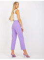 Fashionhunters Klasické fialové kalhoty z materiálu 7/8 RUE PARIS