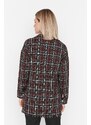 Trendyol Black Checkered Tweed Shirt with Two Pockets