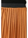 Trendyol Camel Pleated High Waist Woven Skirt