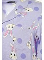 Trendyol Curve Lilac Rabbit Printed Woven Pajama Set