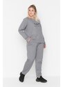 Trendyol Curve Gray Knitted Pajamas Set