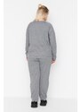 Trendyol Curve Gray Knitted Pajamas Set