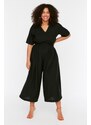 Trendyol Curve Black Waist Detailed Jumpsuit